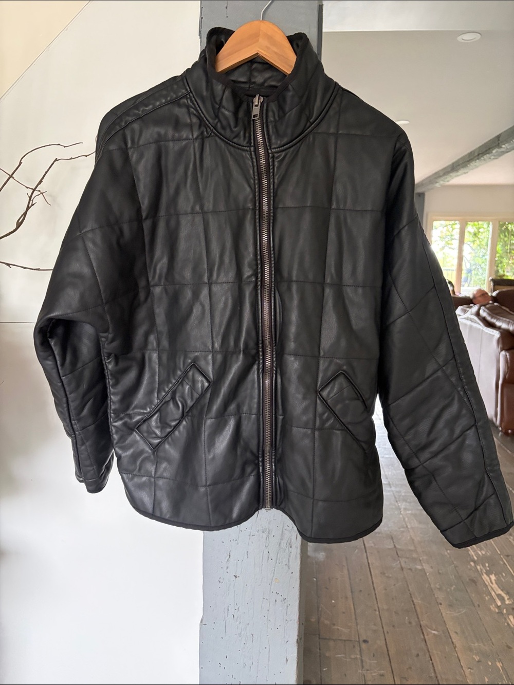 Women Black Quilted Jacket - Classic the free by free people vegan leather